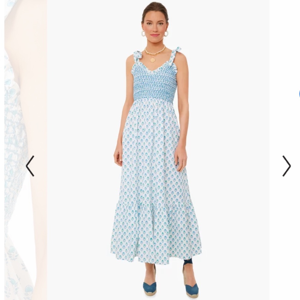 Pink City Prints Jessica Dress in Mint Meadows - NWT